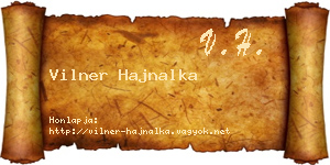 Vilner Hajnalka névjegykártya